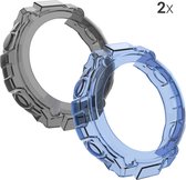 kwmobile 2x Hoes voor geschikt voor Huami Amazfit T-Rex / T-Rex Pro - Siliconenhoes voor sporthorloge zwart / blauw