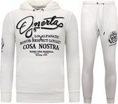 Joggingpak Heren - Trainingspak - Tracksuit Heren - Omerta - Huispak Heren Volwassenen - Cosa Nostra - Wit
