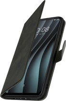 Geschikt voor HTC Desire 20 Pro Etui Hoes Kaarthouder Magnetische sluiting en voet Zwart