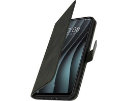 Geschikt voor HTC Desire 20 Pro Etui Hoes Kaarthouder Magnetische sluiting en voet Zwart