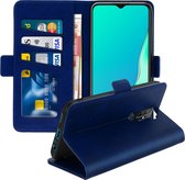 Convient pour Oppo A74 5G/A54 5G Wallet Case Video Support Function Night Blue