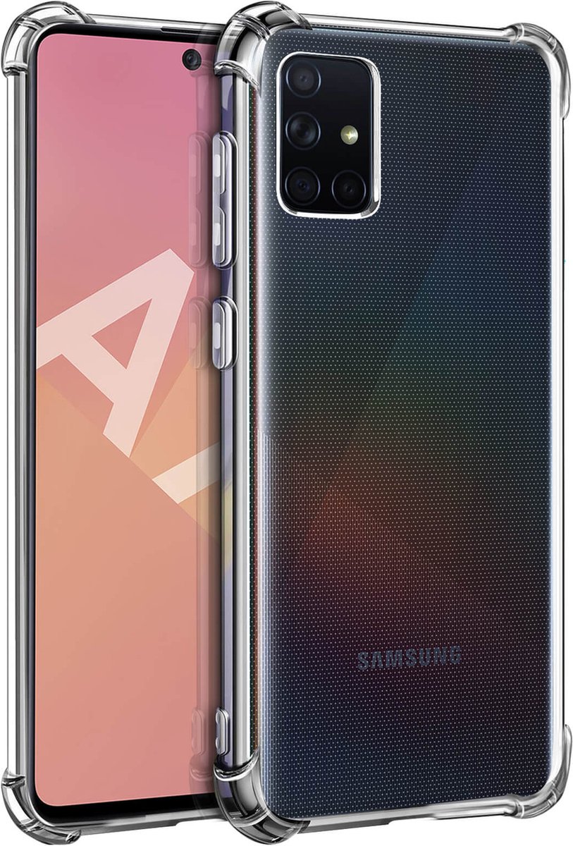 Geschikt voor Samsung Galaxy A71 Siliconengel Hoesje Versterkte Hoeken Transparant