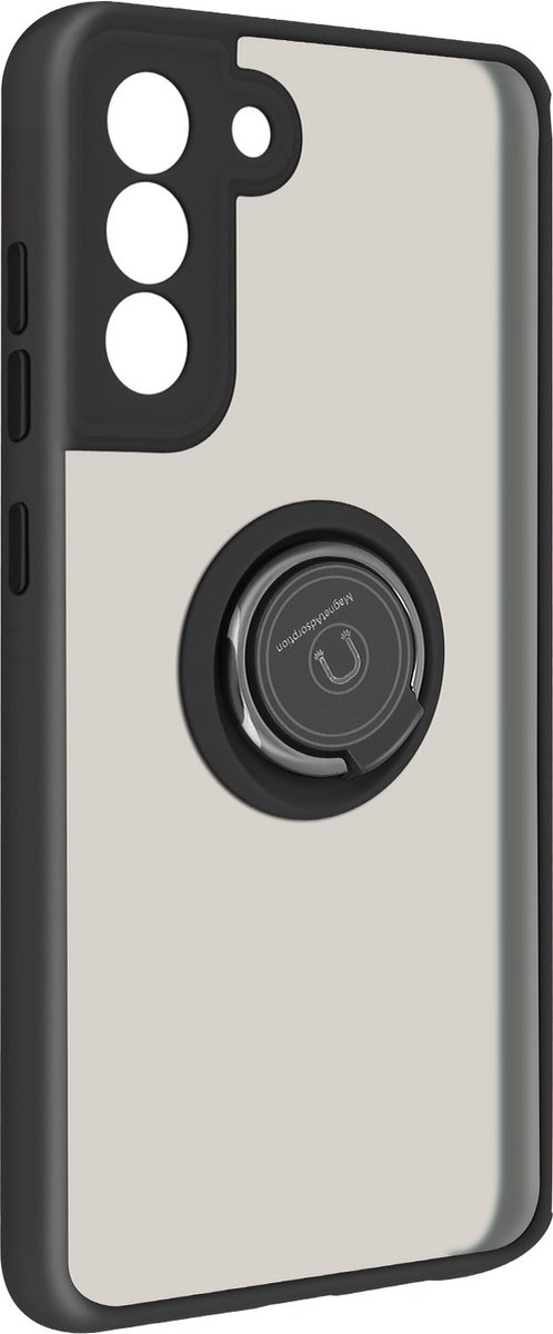 Geschikt voor Samsung Galaxy S21 FE Bi-materiaal Case Ring Video-Ondersteuning zwart