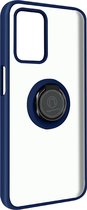 Geschikt voor Realme 8 5G/Narzo 30 5G Bi-materiaal Case Ring Video-Ondersteuning blauw