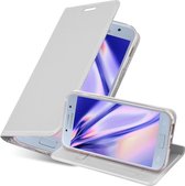 Cadorabo Hoesje geschikt voor Samsung Galaxy A5 2017 in CLASSY ZILVER - Beschermhoes met magnetische sluiting, standfunctie en kaartvakje Book Case Cover Etui