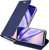 Cadorabo Hoesje geschikt voor Samsung Galaxy S9 in CLASSY DONKER BLAUW - Beschermhoes met magnetische sluiting, standfunctie en kaartvakje Book Case Cover Etui