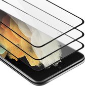 Cadorabo 3x Screenprotector geschikt voor Samsung Galaxy S22 ULTRA Volledig scherm pantserfolie Beschermfolie in TRANSPARANT met ZWART - Getemperd (Tempered) Display beschermend glas in 9H hardheid met 3D Touch