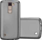 Cadorabo Hoesje geschikt voor LG K8 2016 in METALLIC GRIJS - Beschermhoes gemaakt van flexibel TPU silicone Case Cover