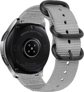 Strap-it Smartwatch bandje 22mm - nylon gesp horlogebandje geschikt voor Samsung Galaxy Watch 1 46mm / Galaxy Watch 3 45mm / Gear S3 Classic & Frontier - Amazfit GTR 47mm / GTR 2 / GTR 3 - Polar Vantage M / M2 / V3 / Grit X - Pro - Grijs