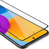 Cadorabo Screenprotector voor Samsung Galaxy M52 5G Volledig scherm pantserfolie Beschermfolie in TRANSPARANT met ZWART - Gehard (Tempered) display beschermglas in 9H hardheid met 3D Touch