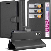 Cadorabo Hoesje geschikt voor Sony Xperia L3 in PHANTOM ZWART - Beschermhoes met magnetische sluiting, standfunctie en kaartvakje Book Case Cover Etui