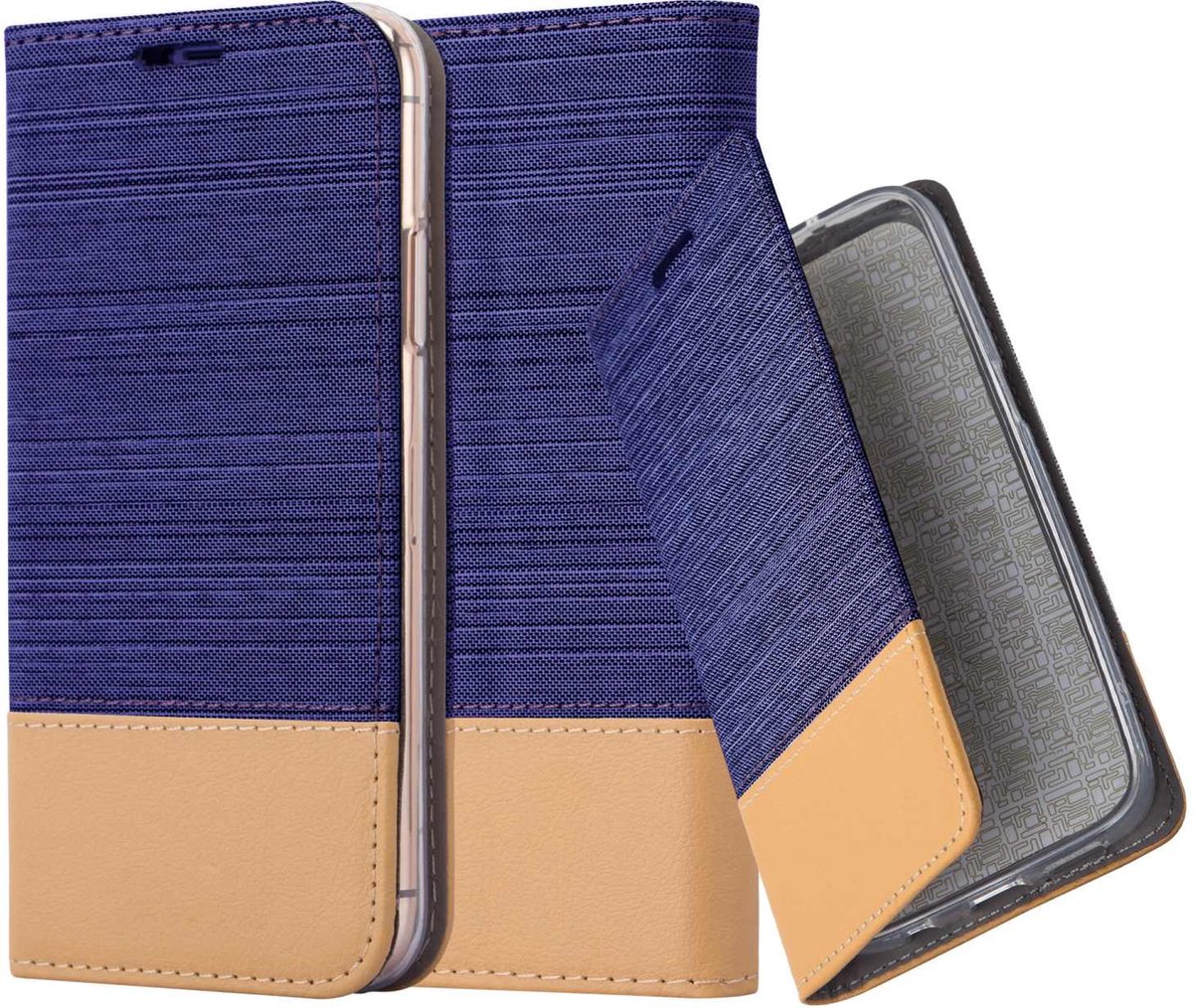 Cadorabo Hoesje geschikt voor Apple iPhone 13 PRO in DONKERBLAUW BRUIN - Beschermhoes met magnetische sluiting, standfunctie en kaartvakje Book Case Cover Etui