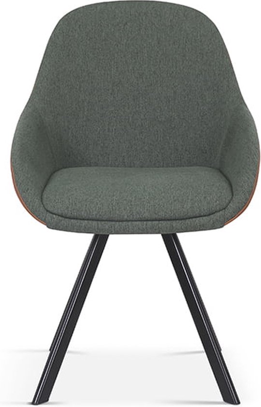 Stoel Malou Cognac Groen Kunstleer Polyester Set van 2 Zithoogte 48 cm bol