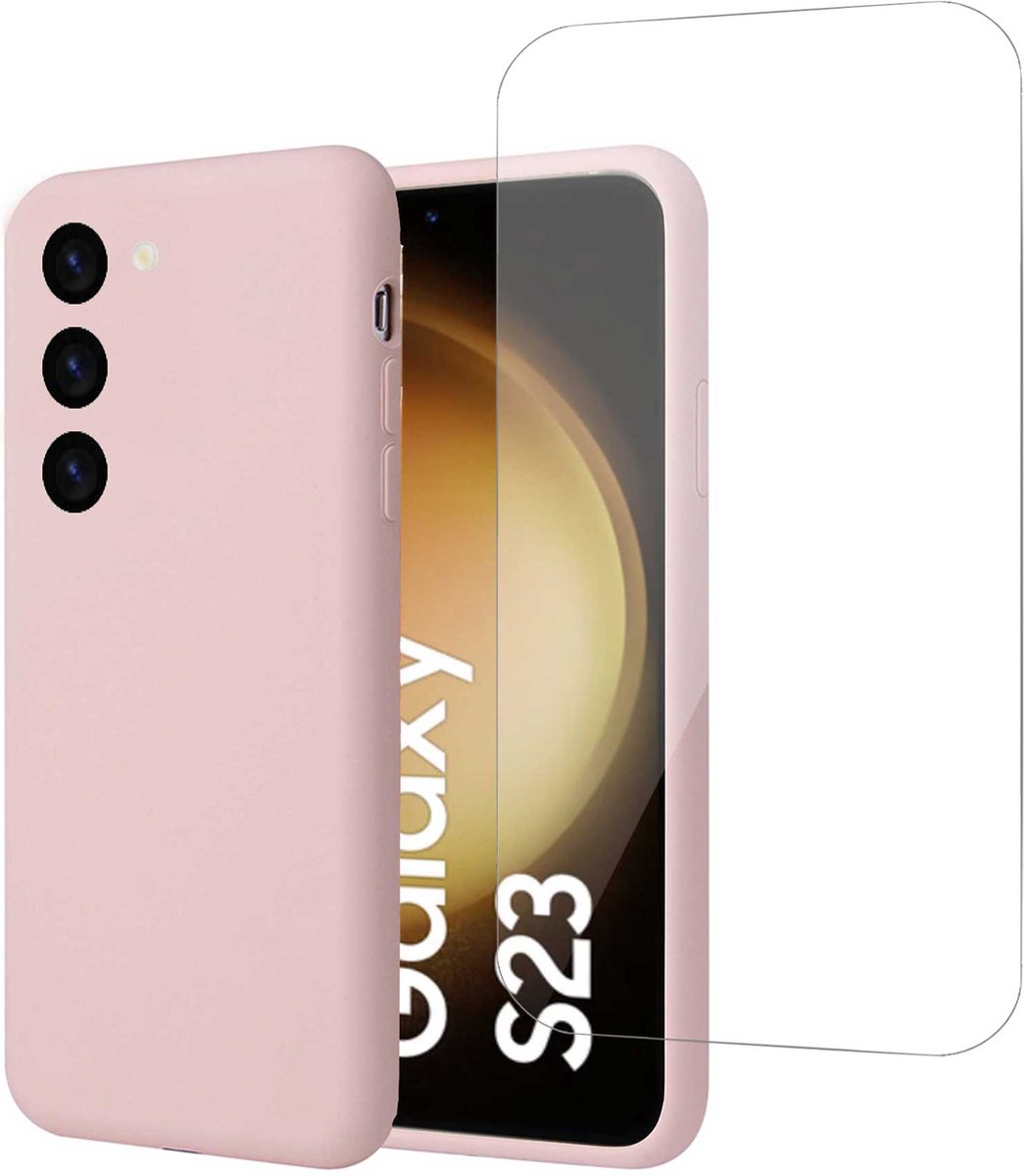 Hoesje geschikt voor Samsung S23 Plus - Liquid Back Case Cover Rose