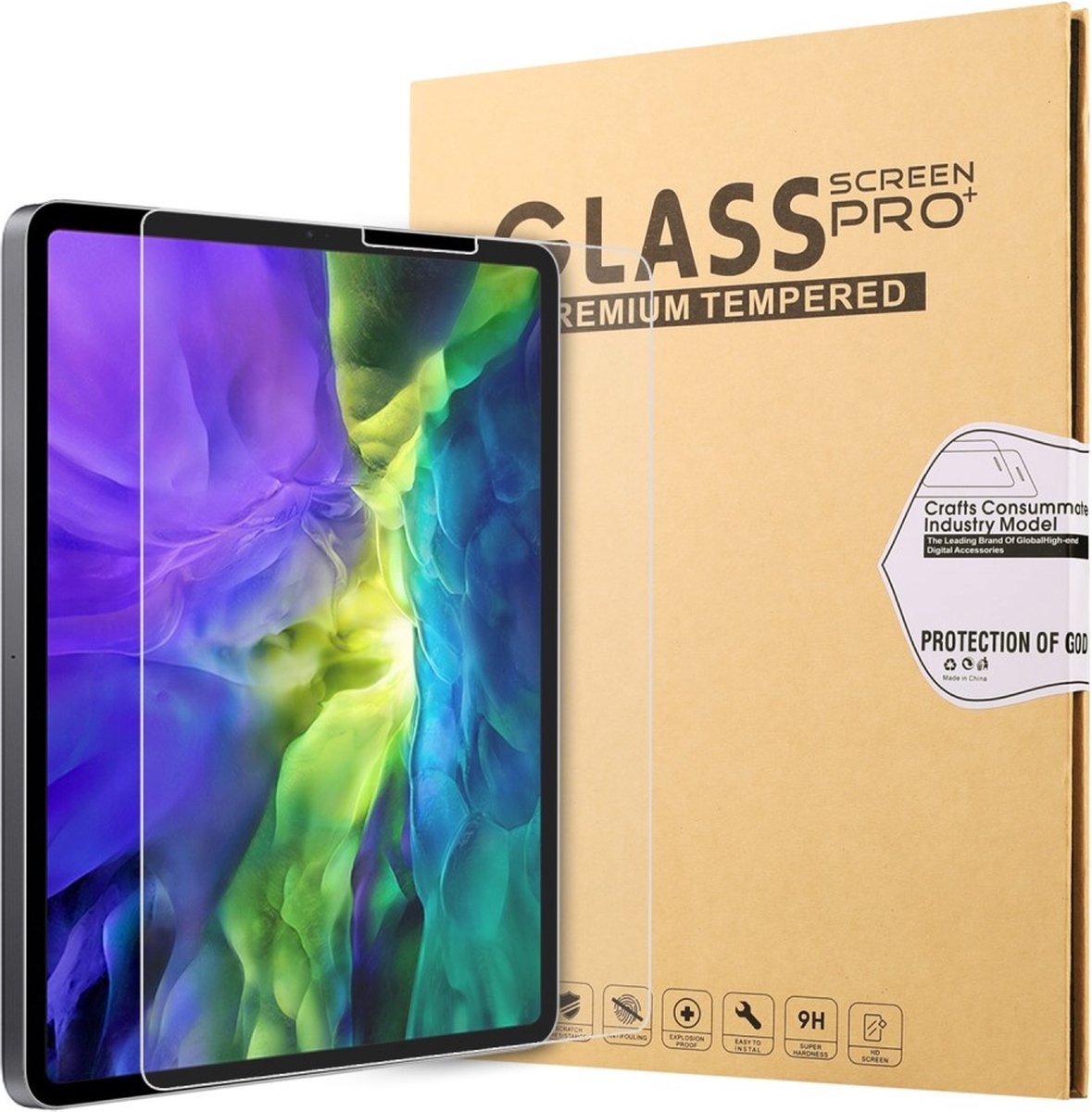 Lunso - Geschikt voor iPad 10 (2022) Beschermglas - Full cover Screen protector