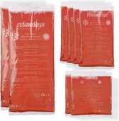 Relaxdays hot cold pack - set van 8 - warmte koude pack - 3 groottes - gel pack - rood