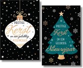 MGPcards - 50 Luxe dubbele Kerstkaarten - Foliedruk - Witte envelop - Kerst & Nieuwjaar