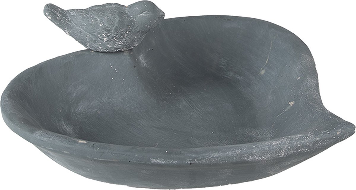 Clayre & Eef Vogelvoederbak Hart 26x26x10 cm Grijs Steen