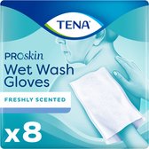 3x TENA Wet Wash Handschoen Frisse Geur 8 stuks