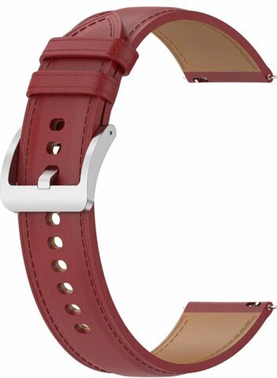 By Qubix Garmin Forerunner 55 - 245 - 645 - Bracelet cuir Luxe - Bordeaux