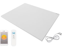 Slimme Quality Heating - QH-FR Serie infrarood verwarmingspaneel - infrarood paneel - infrarood heater - 59 x 119 cm - 700Watt - wand montage - Wifi bedienbaar met bijgeleverde afstandsbediening - 5 Jaar garantie