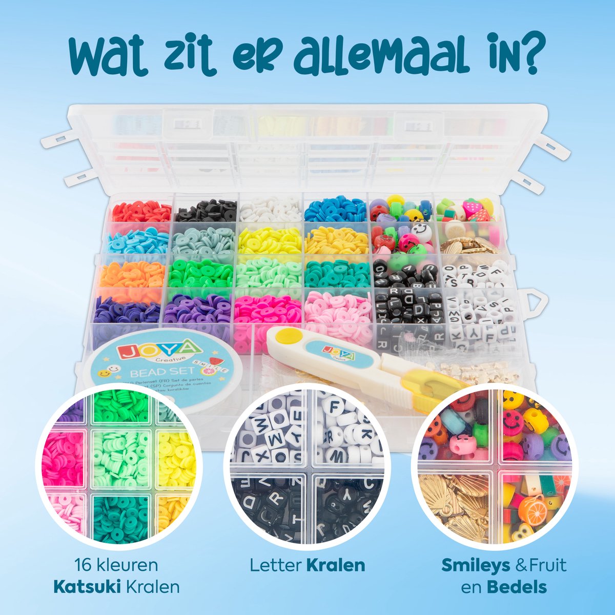 Joya Creative Armbandjes & Sieraden Maken 4500 delige XXL Set - Sieradenpakket - Knutselpakket - Kralen - DIY Knutselen Meisjes - Knutselkoffer - Incl. Elastisch Draad en Gereedschap — afbeelding 6