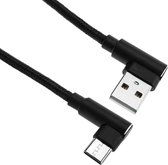 BeMatik - Kabel USB A 2.0 haaks op USB C haaks 5m gevlochten