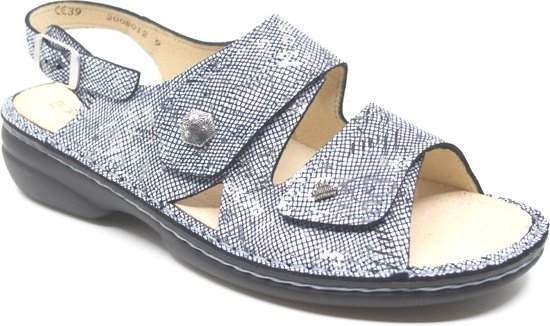 Finn Comfort, MILOS, 02560-732241, Blauw combi kleurige dames sandalen