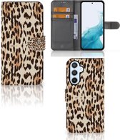 Book Cover Geschikt voor Samsung Galaxy A54 5G Smartphone Hoesje Leopard