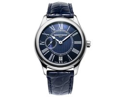 Frédérique Constant FC-318MPN3B6 Horloge - Leer - Blauw - Ø 36 mm
