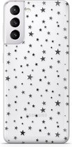 Fooncase Hoesje Geschikt voor Samsung Galaxy S22 Plus - Shockproof Case - Back Cover / Soft Case - Stars / Sterretjes