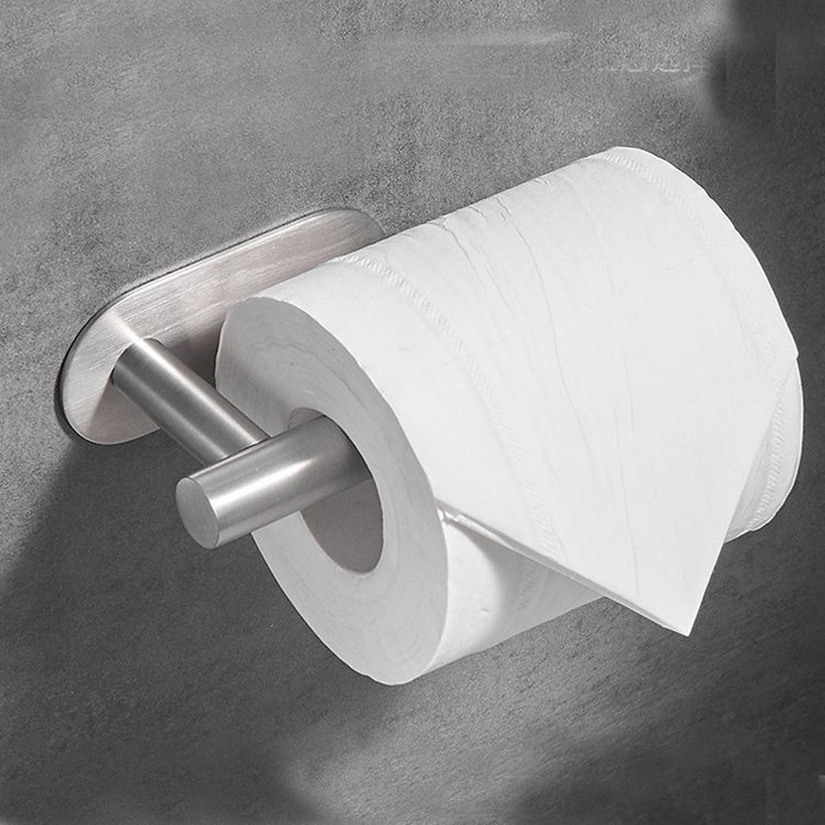 Repus - Zelfklevende Toiletpapier houder - Toiletrolhouder - Wc papier houder - Zonder te boren - Rvs - Zilver