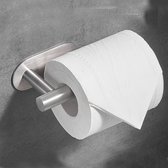 Repus - Porte-rouleau de Papier toilette autocollant - Porte-papier toilette - Sans perçage - Inox - Argent