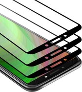 Cadorabo 3x Screenprotector geschikt voor Motorola MOTO E5 PLUS Volledig scherm pantserfolie Beschermfolie in TRANSPARANT met ZWART - Getemperd (Tempered) Display beschermend glas in 9H hardheid met 3D Touch