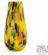 Design Vaas Gloriosa - Fidrio FIESTA - glas, mondgeblazen bloemenvaas - hoogte 22 cm
