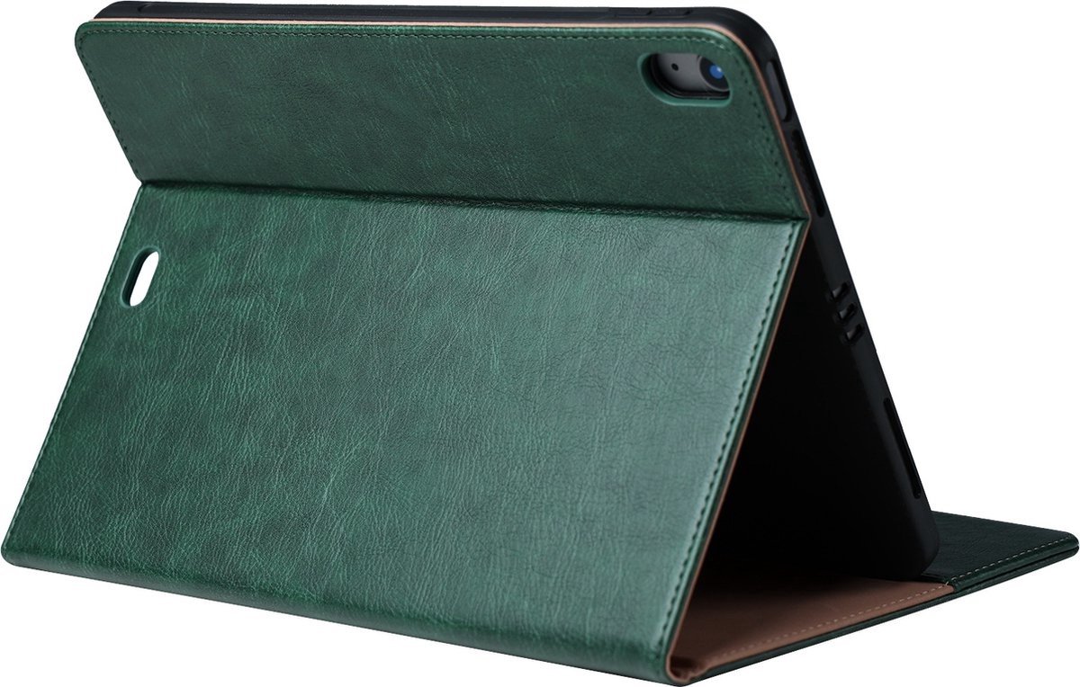 ipad air 2022 hoes Bookcase Premium Luex Leren case Groen iPad Air 5 hoes iPad...