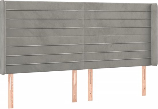 vidaXL-Boxspring-met-matras-en-LED-fluweel-lichtgrijs-200x200-cm