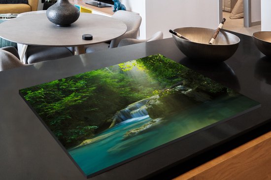 KitchenYeah® Inductie beschermer 77x51 cm - Jungle - Waterval - Planten - Jongens - Meisjes - Kinderen - Kookplaataccessoires - Afdekplaat voor kookplaat - Inductiebeschermer - Inductiemat - Inductieplaat mat