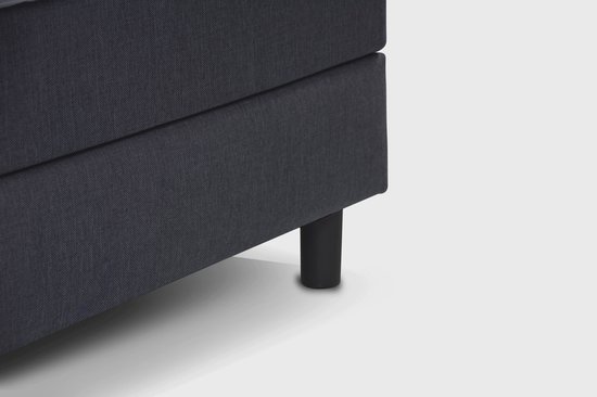 Sommier tapissier Home - Complet - Ressort ensaché - Mousse froide HR - Anthracite - 90x220 cm