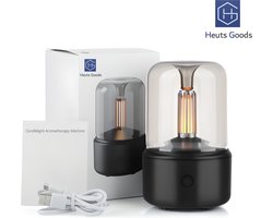Heuts Goods - Aroma Diffuser - Aroma Diffuser Luchtbevochtiger - Geurverspreider - Aroma Vernevelaar - Lamp Geurverspreider - Nachtlampje - Draagbare Lamp - LED lamp - Zwart