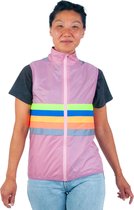 Gofluo - Fluo hesje volwassenen Penny - Fluo - Wielrennen - Stretch achterkant - Fiets accessoires - M - Soft pink