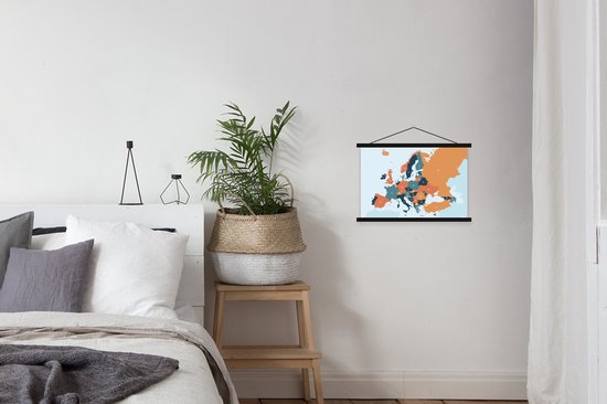 Affiche scolaire - Carte - Europe - Oranje - 60x40 cm - Lattes noires