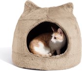 Petstages Meow Hut - Igloo pour chat - Panier pour chat Knus et lavable - 43 x 43 cm - Couleur : Blé