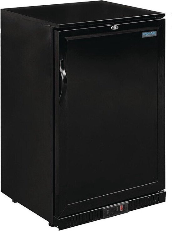 Polar G-Serie 900mm Barkoeling Enkele Deur 138L Zwart - Polar GL015 - Horeca & Professioneel