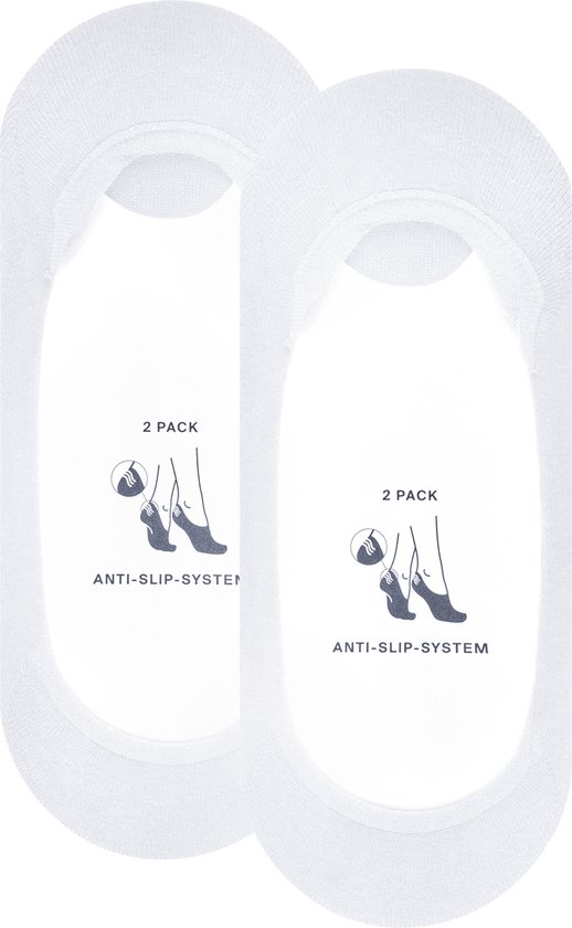 Esprit Solid Low 2-Pack onzichtbare antislip duurzaam katoen multipack footies dames wit - Maat 35-38
