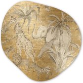 Décoration murale Organique - Décoration Décoration murale Plastique - Peinture Organique - Jungle - Enfants - Goud - Enfants - Animaux- 40x40 cm - Forme miroir asymétrique sur plastique