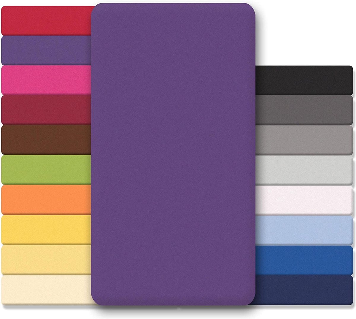 Lucina Hoeslaken Jersey Katoen Stretch 30cm Hoge Hoek - lila 180x200cm - 200x200cm