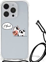 Silicone Back Case iPhone 14 Pro Max Telefoonhoesje met doorzichtige rand Cow