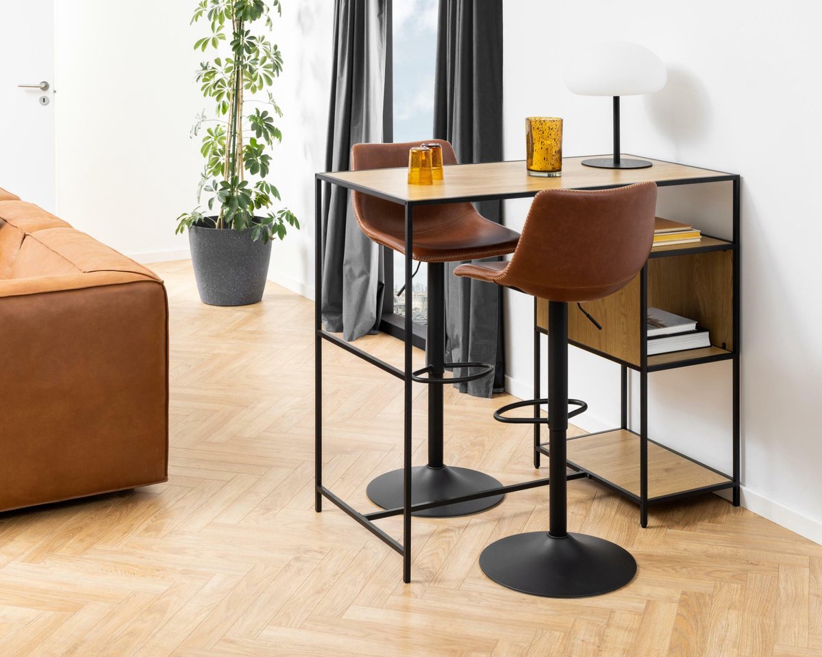 En.casa Bartafel Bromoella wandmontage 120x45x106 cm zwart eiken