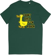 Grappig T Shirt - I Don't Give A Fuck A Duck - Groen - M